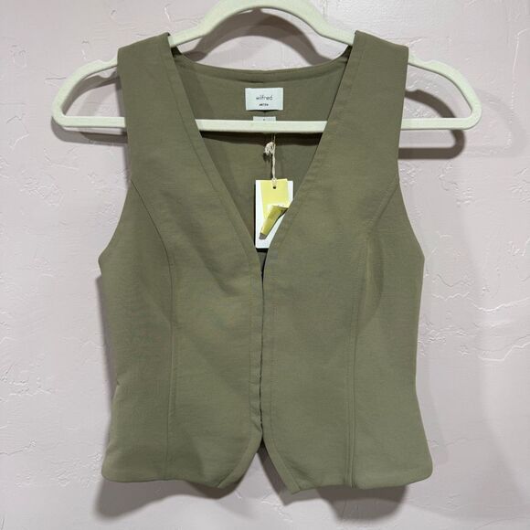 Aritzia Wilfred Attire Vest - Crepett size 0 Sun-dried Olive - Picture 4 of 9